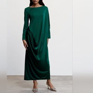 Satin draped dress MANGO